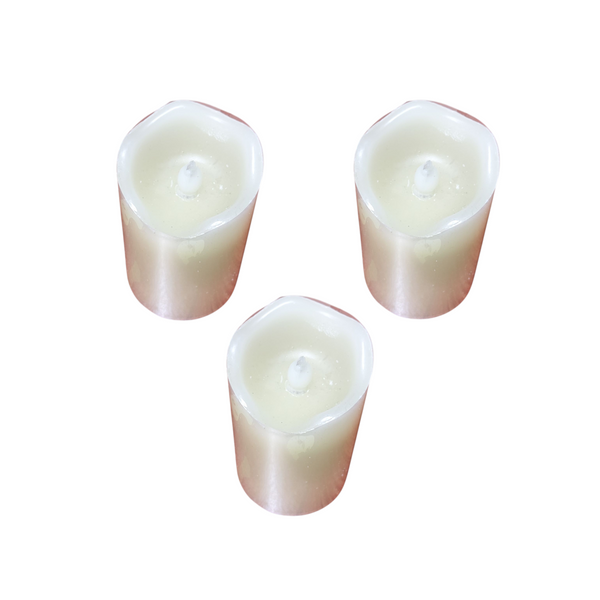 Pack 3 Vela luz led decorativa de plastico 7.5cm I/E