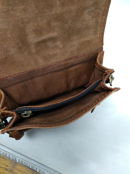 BOLSA CHICA BANDOLERA MARICONERA DE PIEL PARA HOMBRE