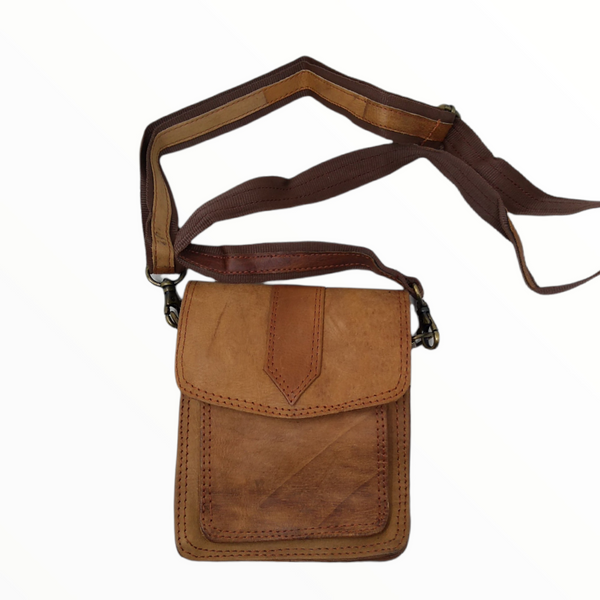 BOLSA CHICA BANDOLERA MARICONERA DE PIEL PARA HOMBRE