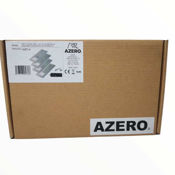 Set 4 luces lampara led sensor movimiento 12V 3W Azero