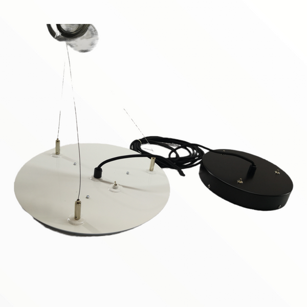 Lámpara colgante luz LED decorativa pantalla negra Europea