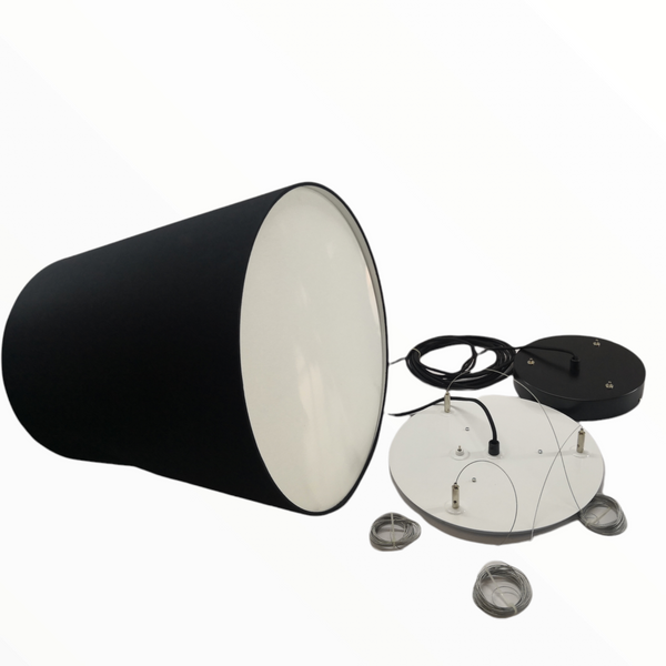 Lámpara colgante luz LED decorativa pantalla negra Europea