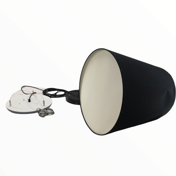 Lámpara colgante luz LED decorativa pantalla negra Europea