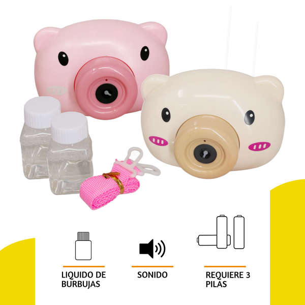 Juguete Camara de Burbujas Cerdito