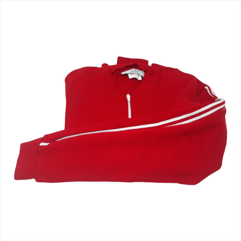 Sudadera Roja Tres Rayas Chemise Camello Talla Grande