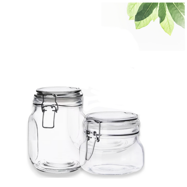 Tarro Hermetico tapa Frasco Vidrio 500-1500ml pack Mayoreo