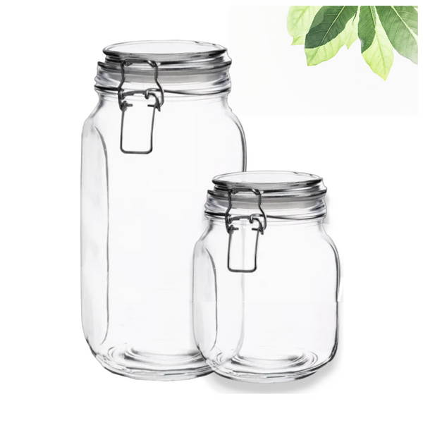Tarro Hermetico tapa Frasco Vidrio 500-1500ml pack Mayoreo