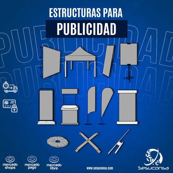 1 Estructura Base Porta Flag Banner Bandera Asta 3.5m Sin Lona Base estructura cruceta+ pivote