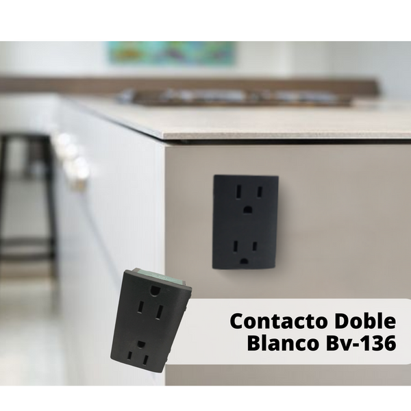 Contacto Doble Blanco Bv-136 Paquete 12 Pzs