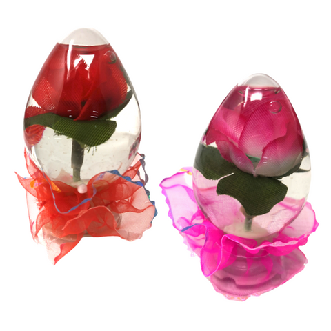 Rosas Encapsuladas en Agua Luz Led Pack 12pz San Valentin