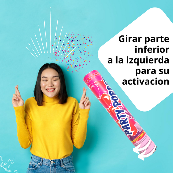Bazuca lanzador Confeti Cañon party popper 30cm pack 5