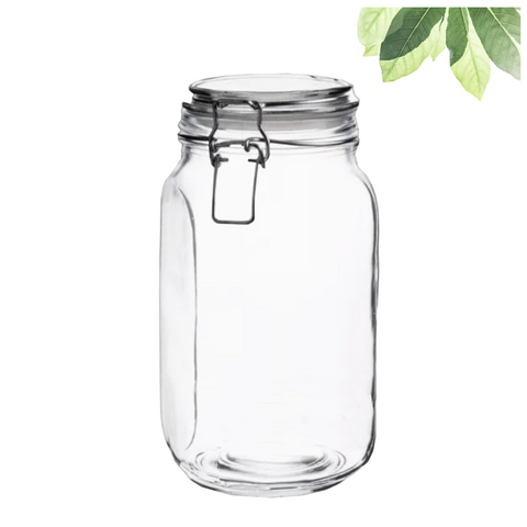 Frasco Recipiente Tapa Clip Tarro hermetico de Vidrio 2000ml