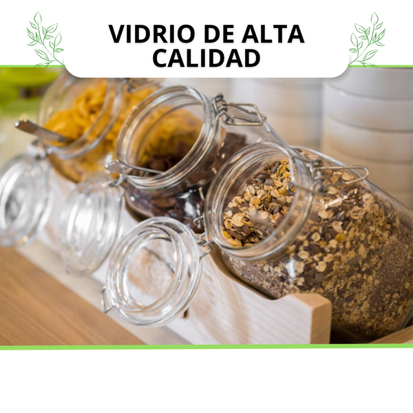 Tarro Hermetico tapa Frasco Vidrio 500-1500ml pack Mayoreo