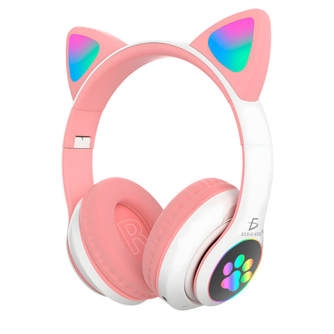 Diadema Gato Bluetooth Auriculares Colorido Led Luminoso