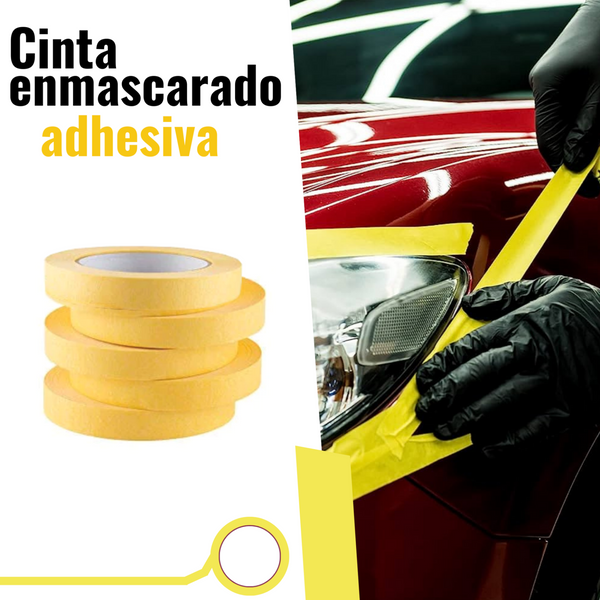 Cinta enmascarado adhesiva protección autos 18mmX 50m 5 Piezas