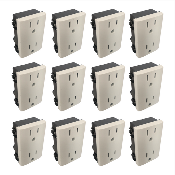 Contacto Doble Blanco Bv-136 Paquete 12 Pzs