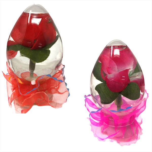 Rosas Encapsuladas en Agua Luz Led Pack 12pz San Valentin