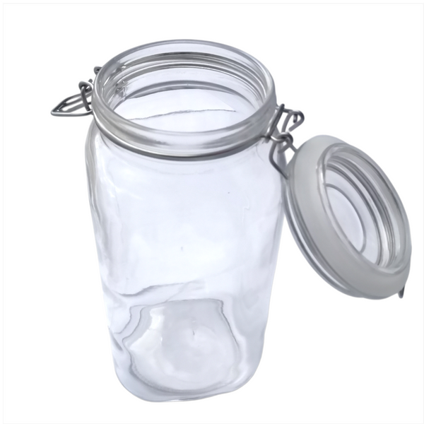 Frasco Recipiente Tapa Clip Tarro hermetico de Vidrio 2000ml