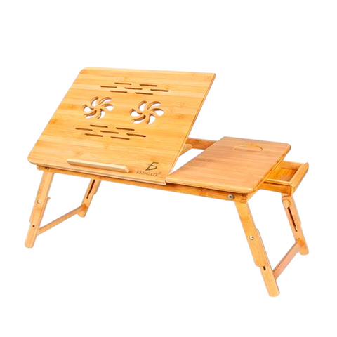 Mesa De Cama Bamboo Base Enfriadora Para Laptop 2 Ventiladores
