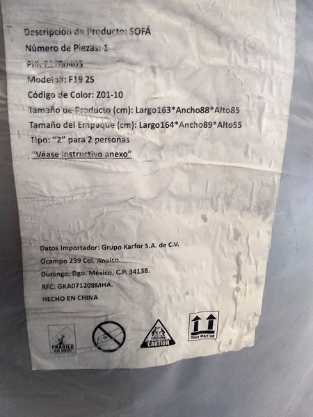 Sofa 2 Personas Moderno Couch Sillon F19 2s Importacion.