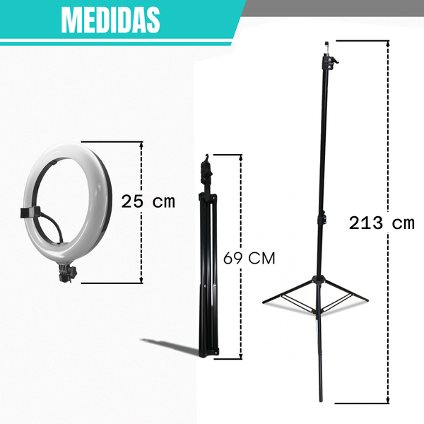Aro de Luz led 8 pulgadas + tripie soporte iluminacion