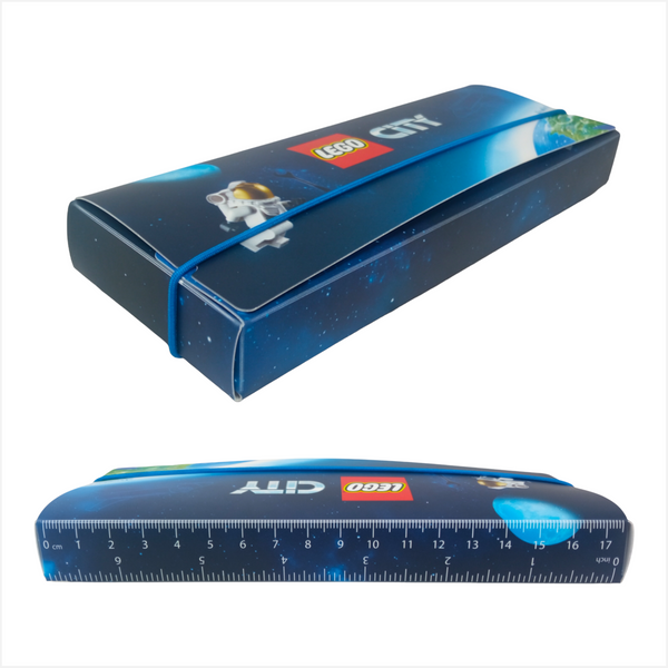 Estuche Escolar Lego Con 2 Lapices y Regla Pack 5