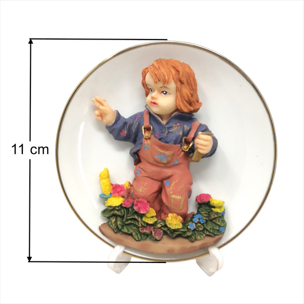 Adorno De Ceramica Niño Plato Regalo Decoracion 12 Cms