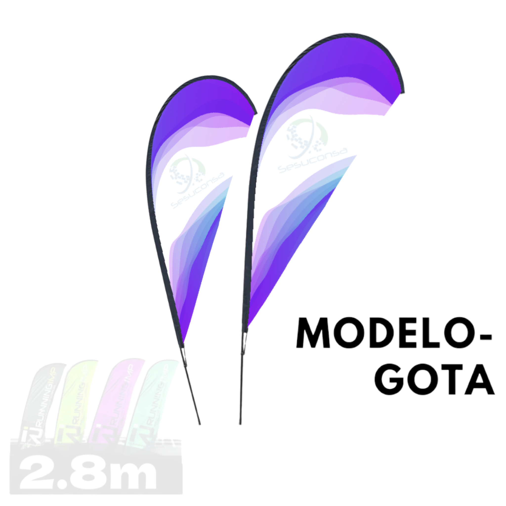 1 Asta De Bandera 2.8m + Cruceta Simple+pivote + Dona Soporte