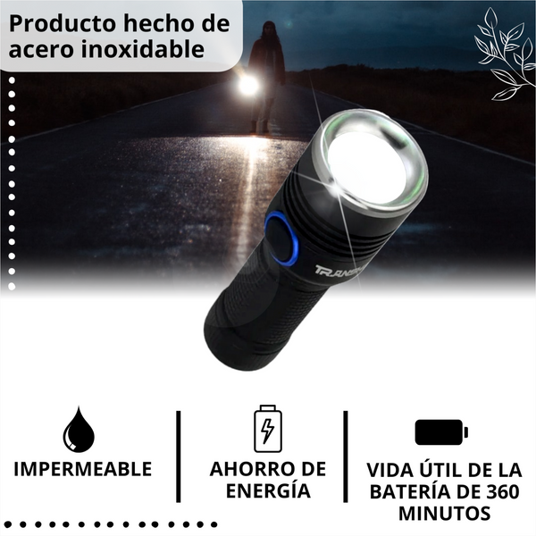Linterna Lampara Mini Multifuncional recargable Transhine