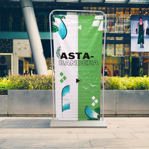 1.1 Porta Publicidad Banner Exterior Con Base Contrapeso De Agua