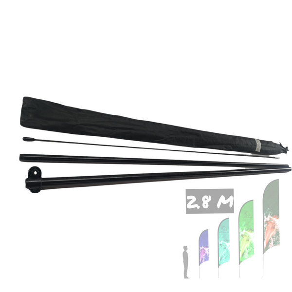 1 Asta De Bandera 2.8m + Cruceta Simple+pivote + Dona Soporte