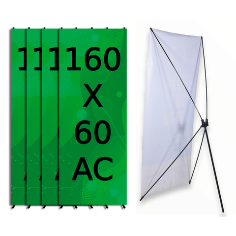 1.4 Pack 4pz Tripie Publicidad Porta banner araña 160x60 metalico