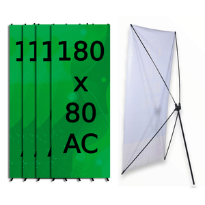 1.4 Pack 4pz Tripie Publicidad Porta banner araña 180x80 metalico