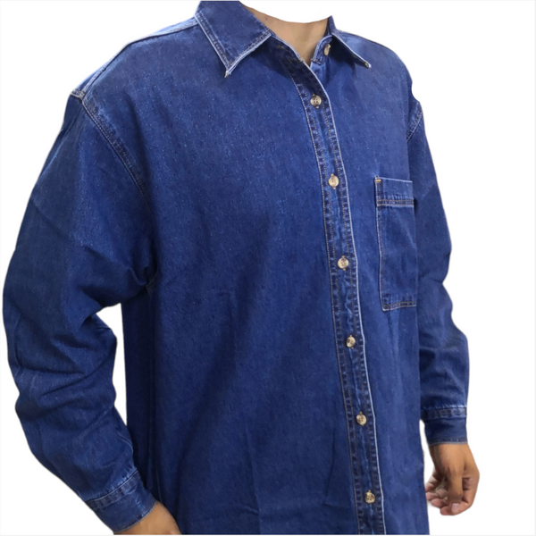 Camisa Corte Vaquera Manga larga 100% algodón de hombre