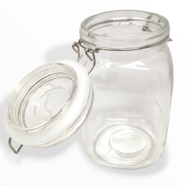 Frasco Recipiente Tapa Clip Tarro hermetico de Vidrio 1500ml