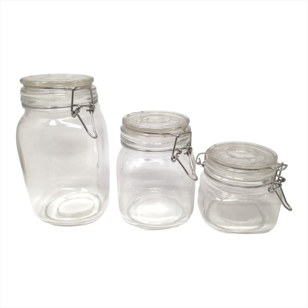 Frasco Recipiente Tapa Clip Tarro hermetico de Vidrio 1500ml