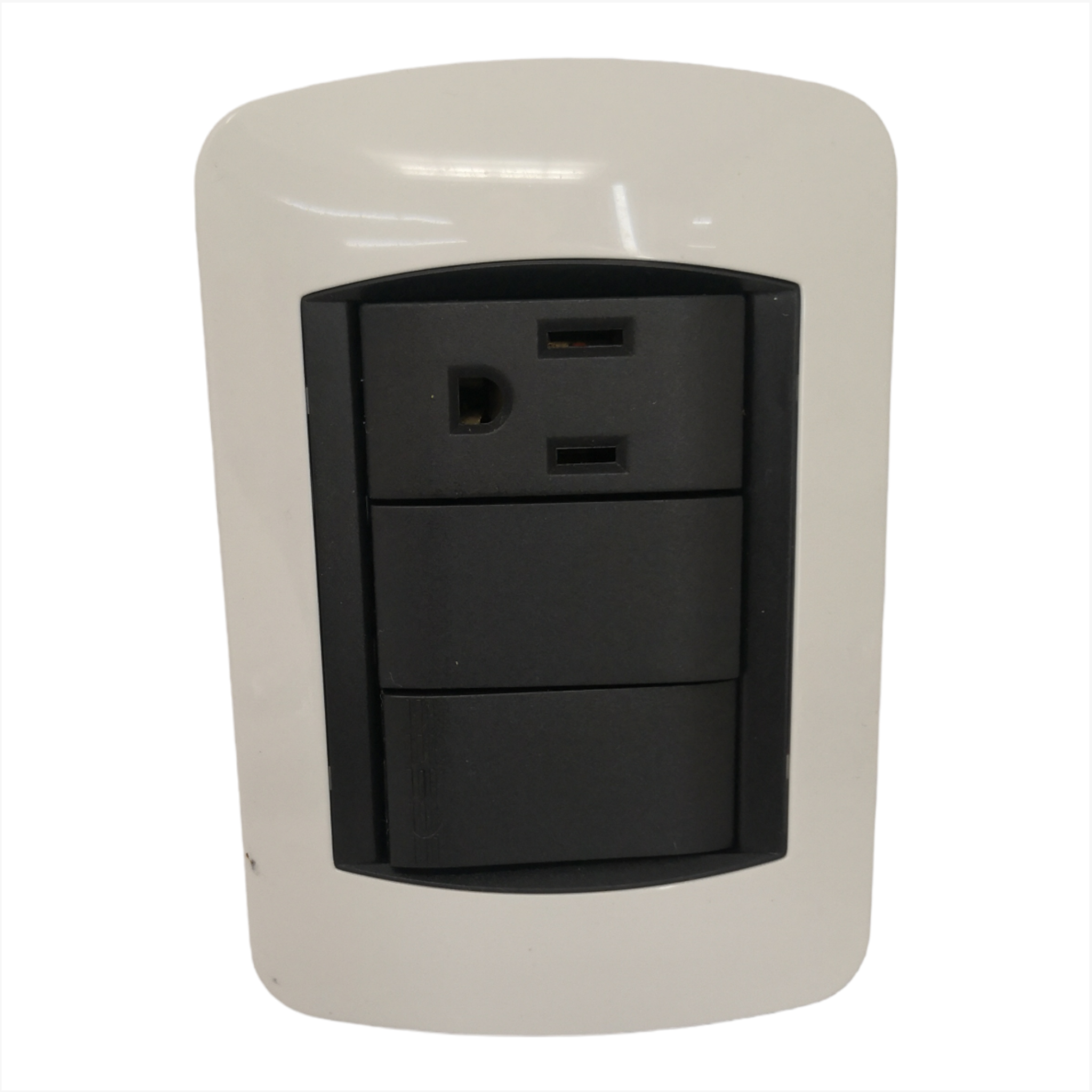 Placa Apagador Y Contacto Bv-1230.3w blanco/negro Pack 12