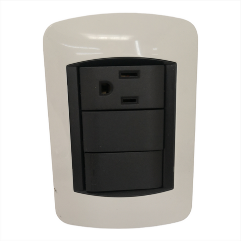 Placa Apagador Y Contacto Bv-1230.3w blanco/negro Pack 12
