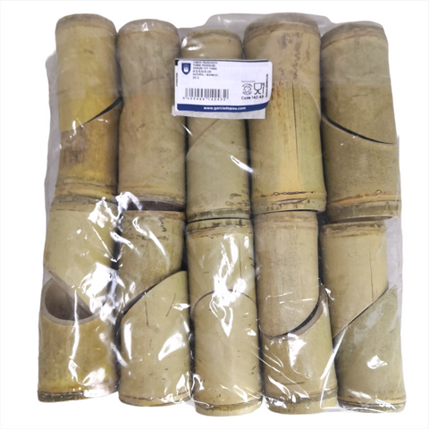 Tubos Truncados Bambú para aperitivos 20 pz