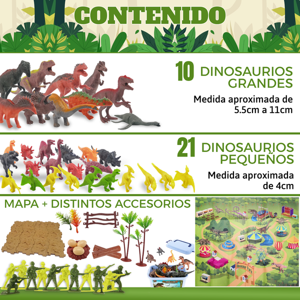Caja Parque Jurasico Dinosaurios Paradise set 89 pzs