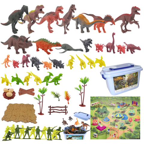 Caja Parque Jurasico Dinosaurios Paradise set 89 pzs