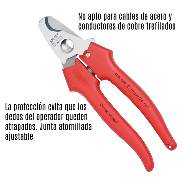 Pinza Corta Cable AWG 3  KNIPEX 95 05 165 SB Pack  6