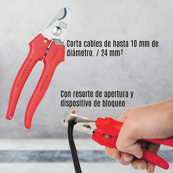 Pinza Corta Cable AWG 3  KNIPEX 95 05 165 SB Pack  6