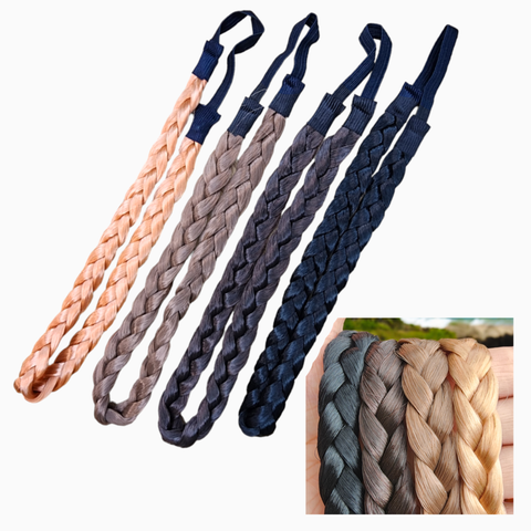 12 Pack Diademas De Cabello Tipo Trenza Natural Resorte.