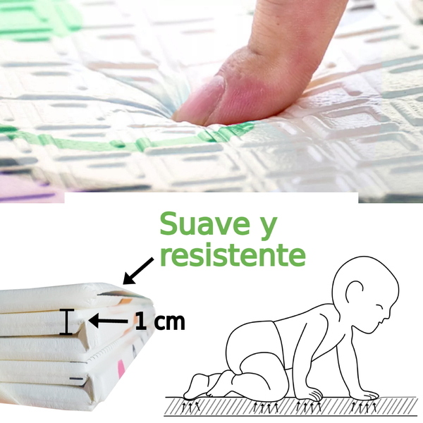 Tapete para Bebe Plegable Reversible XPE Foamy 1.2mX1.8mX1cm