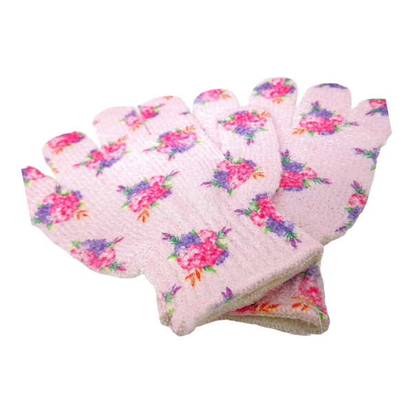 10 Par guantes de baño exfoliantes Avon Flores