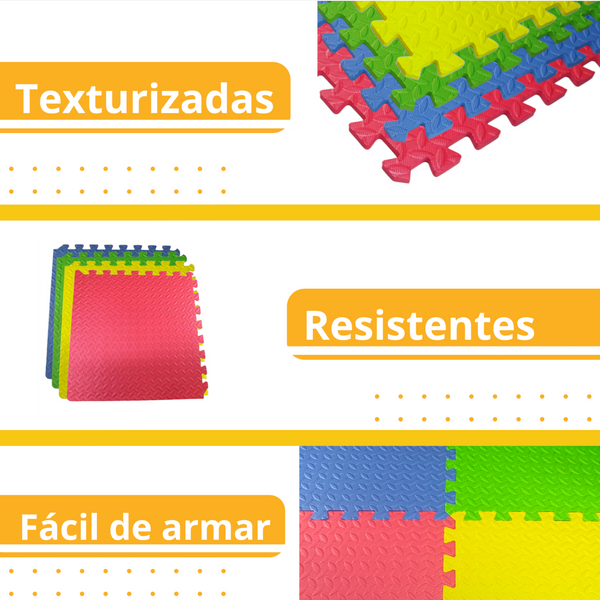 Tapete de piso Foamy Resistente Gym Ejercicio 8 piezas 10mm
