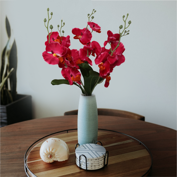 Pack  4 Orquídea Artificial decoración 40cm rosa o amarilla o 2 y 2