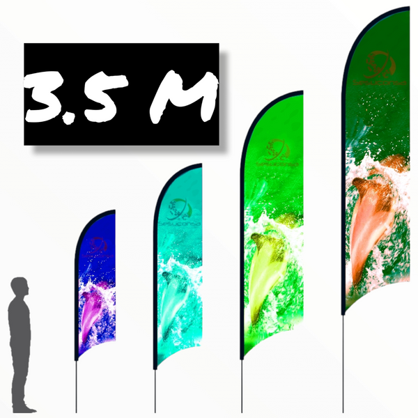 Pack 2 Asta De Bandera 3.5m Flag Banner Feather Flag Pole