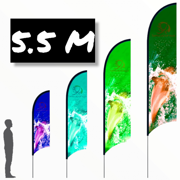 1 Asta de bandera 5.5m + base estructura cruceta + pivote + dona